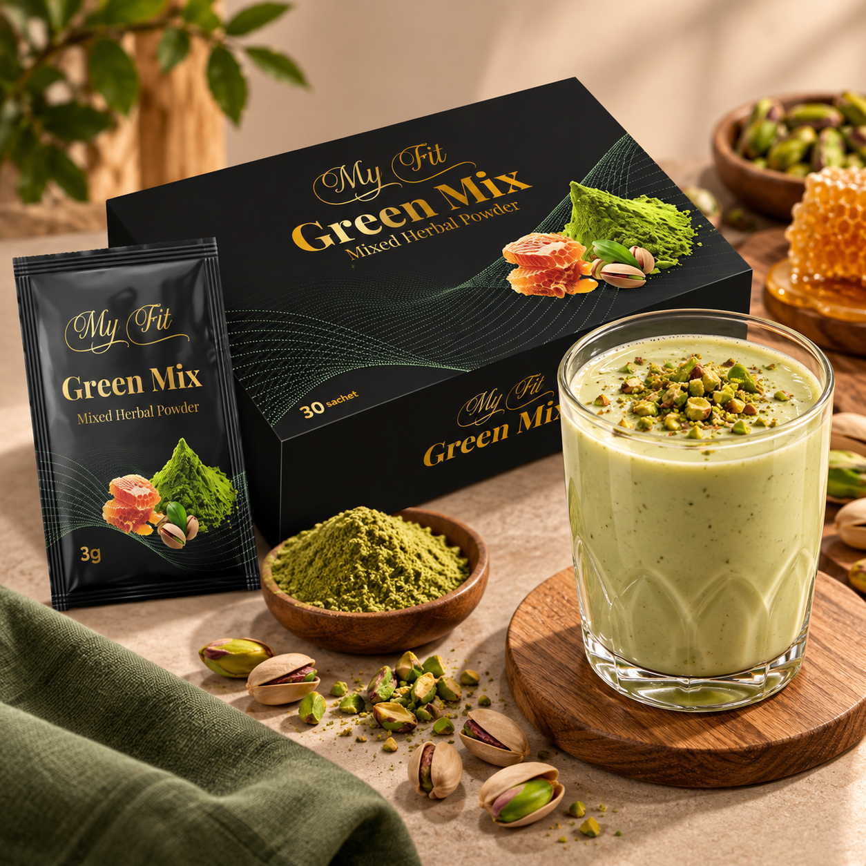 Myfit Green Mix Fıstıklı Kilo Aldırıcı Herbal Powder